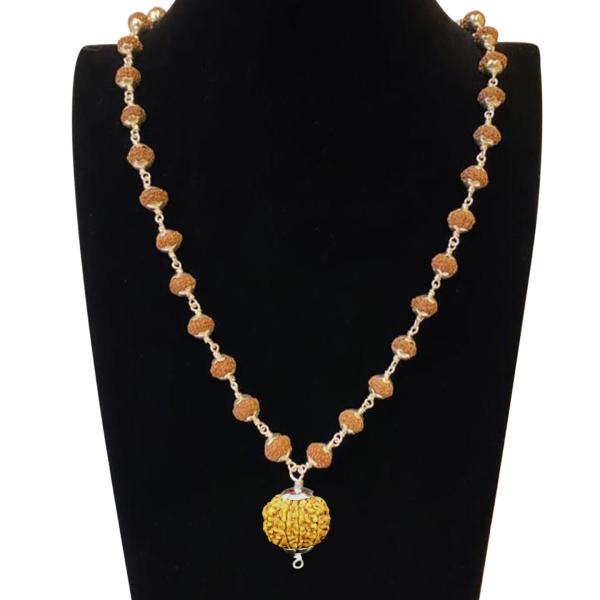 8 Mukhi Nepal Rudraksha Attached In Silver Rudraksha Mala