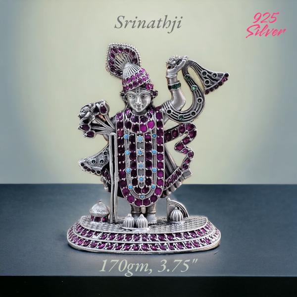 Shrinathji Idol In Pure 925 Silver-(1)