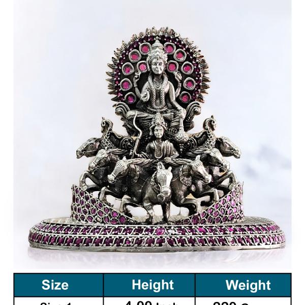 Surya Narayan Idol In Pure 925 Silver