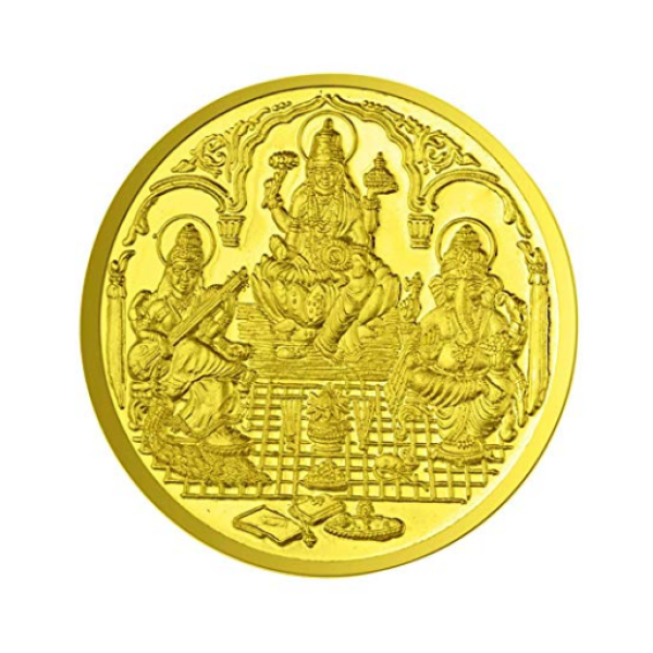 Trimurti Coin In Pure Silver Gold Plated 25 Gms