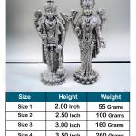 Vishnu Laxmi Idol In Pure 925 Silver