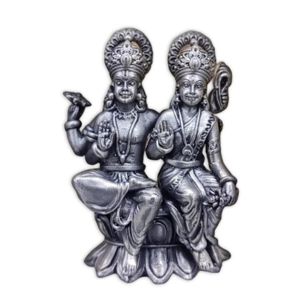 Vishnu Laxmi Idol In Pure 925 Silver (1)