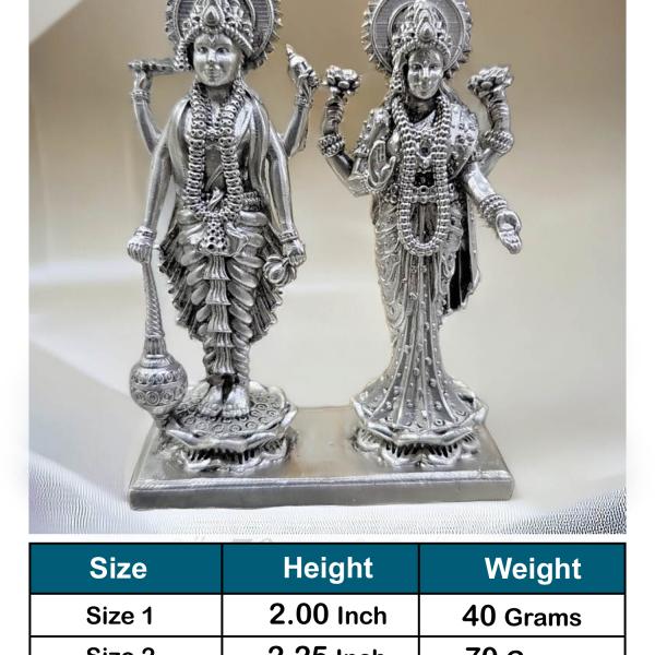 Vishnu Laxmi Idol In Pure 925 Silver (4)