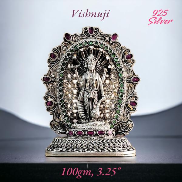 Lord Vishnu Idol In Pure 925 Silver