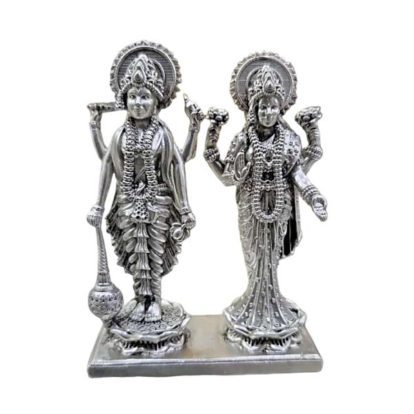 Vishnu Laxmi Idol In Pure 925 Silver (4)